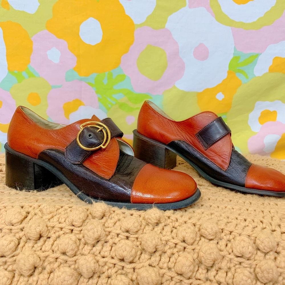 SOLD Vintage 70s Platform Mary Jane Oxfords shoes